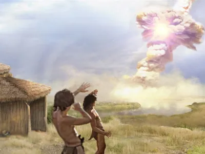 Airburst from a comet may have destroyed a Paleolithic settlement 12,800 years ago.