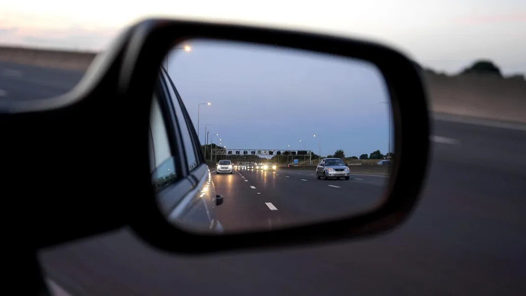 Side mirror of car