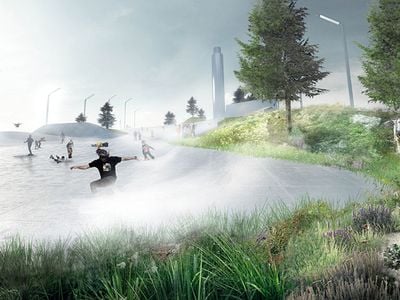 Visitors to CopenHill can ski or snowboard on four artificial slopes, a slalom course and a freestyle park.