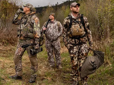 Participants in a Heroes&rsquo; Harvests hunt in Idaho stop and call to distant male turkeys, or toms, to locate them.
