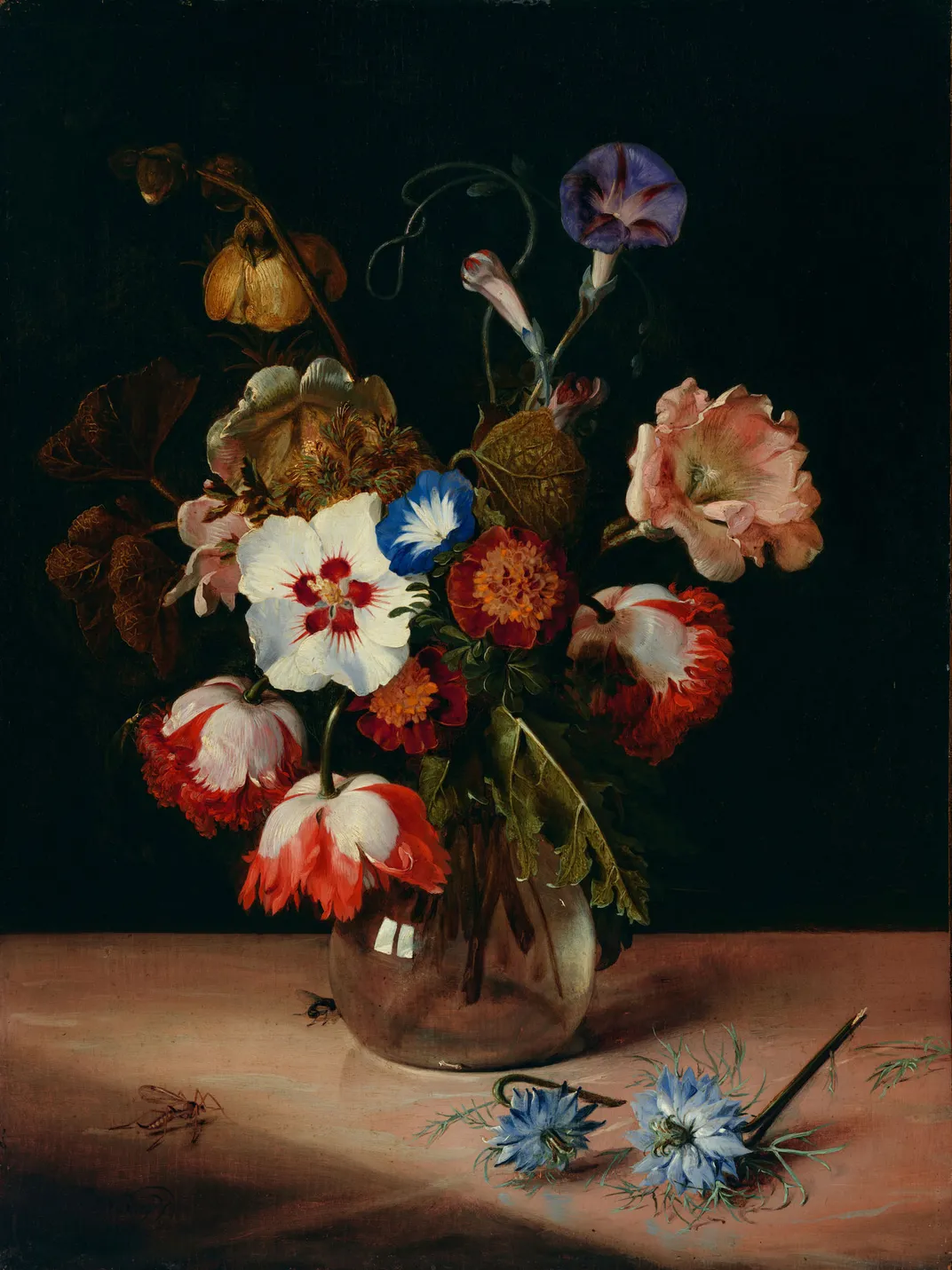 Dirck de Bray, Flowers in a Glass Vase, 1671