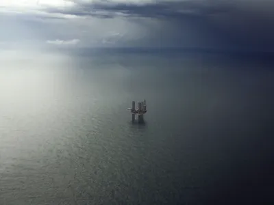 An oil platform in the Gulf of Mexico. Officials spotted an oil slick three to four miles wide off the coast of Louisiana last Thursday.