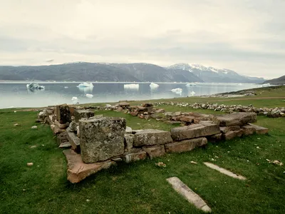 The site of Brattahlid, the eastern settlement Viking colony in southwestern Greenland founded by Erik the Red near the end of the 10th century A.D. 