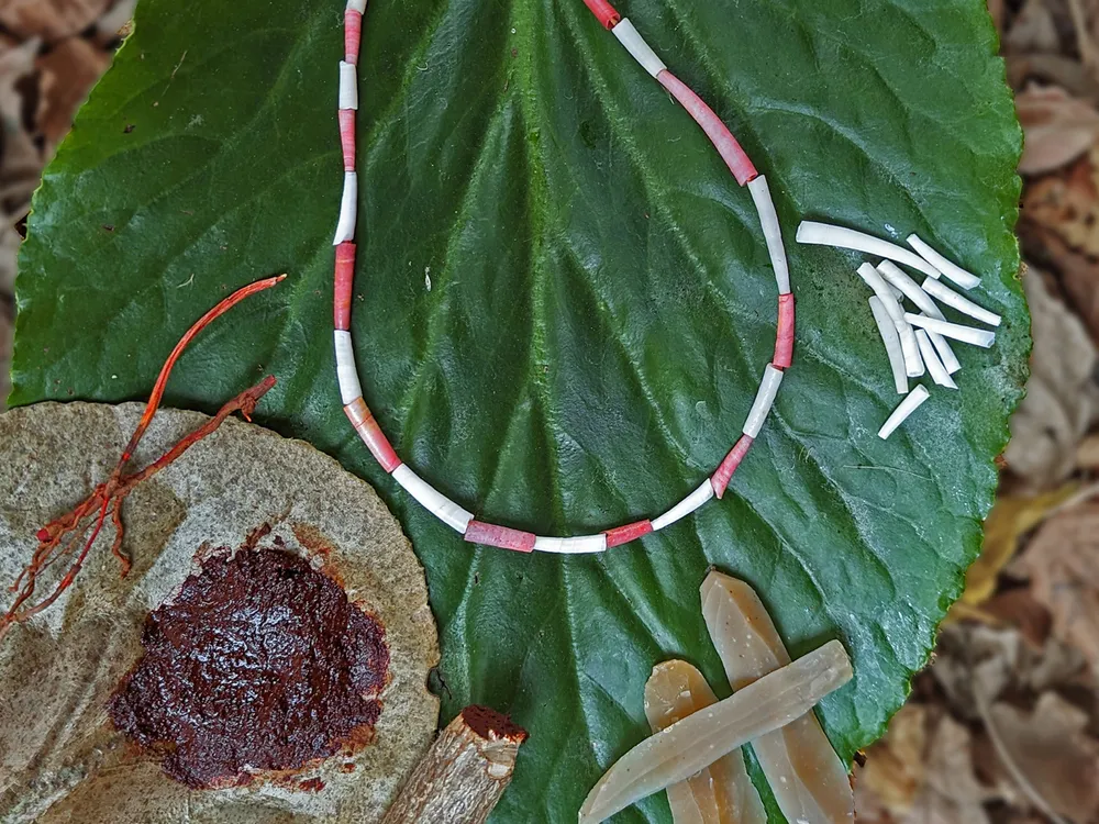 Necklace Made From Organic Red Paint