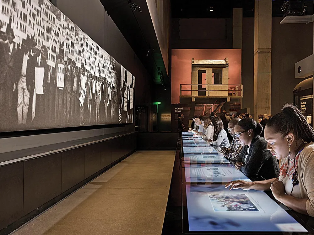 An interactive lunch counter at the African American History Museum