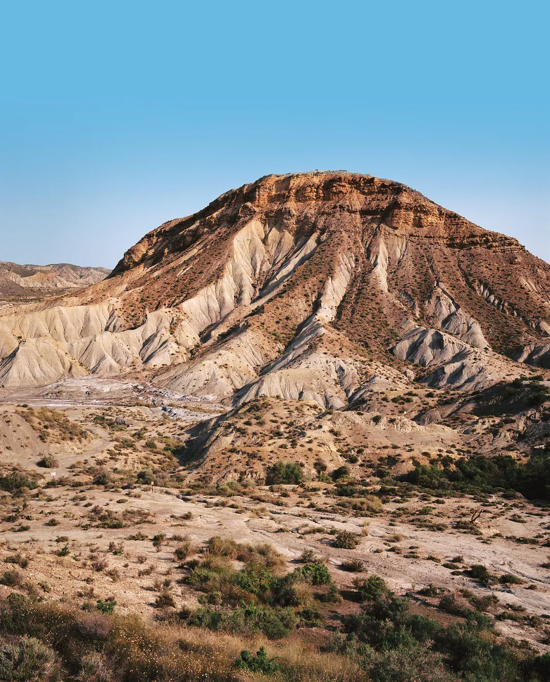 A mountain in a desert region