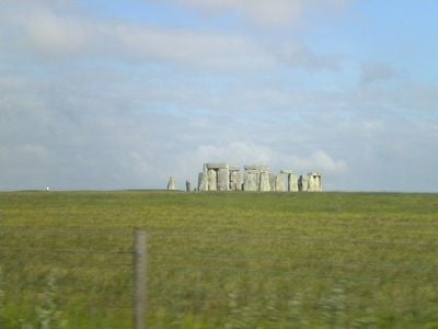 A view of Stonehenge from the road